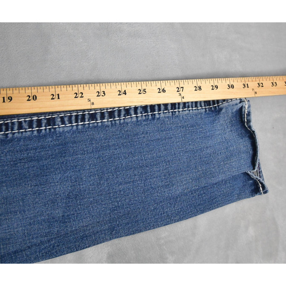VIGOSS Jeans Womens 9/10 (31x31) The Dublin Bootcut Rhine Stones Blue Denim - Picture 12 of 12